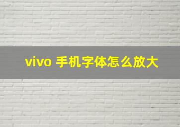 vivo 手机字体怎么放大